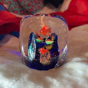 Colorful Fish Glass Paperweight